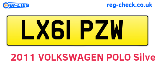 LX61PZW are the vehicle registration plates.