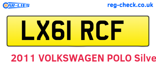 LX61RCF are the vehicle registration plates.