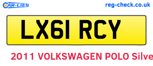 LX61RCY are the vehicle registration plates.