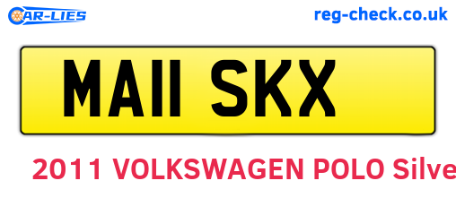MA11SKX are the vehicle registration plates.