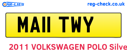 MA11TWY are the vehicle registration plates.