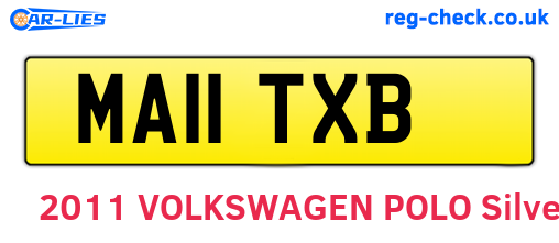 MA11TXB are the vehicle registration plates.