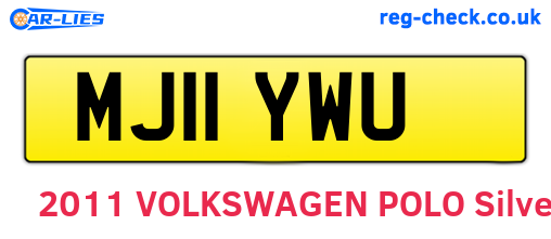 MJ11YWU are the vehicle registration plates.
