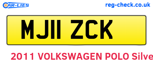 MJ11ZCK are the vehicle registration plates.