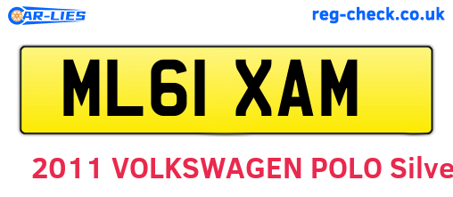 ML61XAM are the vehicle registration plates.