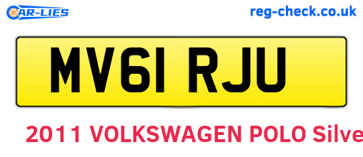 MV61RJU are the vehicle registration plates.