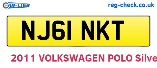NJ61NKT are the vehicle registration plates.