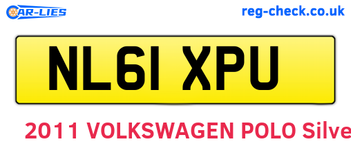 NL61XPU are the vehicle registration plates.