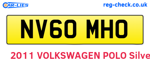 NV60MHO are the vehicle registration plates.