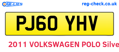 PJ60YHV are the vehicle registration plates.