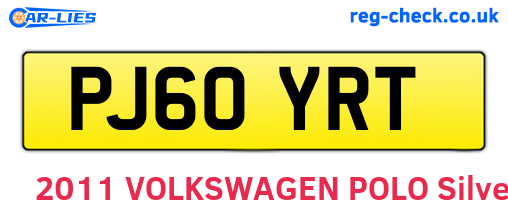 PJ60YRT are the vehicle registration plates.
