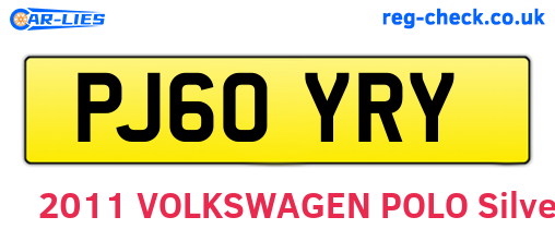 PJ60YRY are the vehicle registration plates.