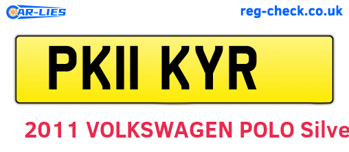 PK11KYR are the vehicle registration plates.