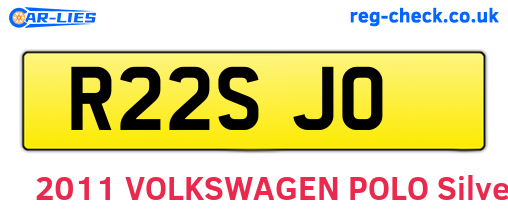 R22SJO are the vehicle registration plates.