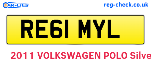 RE61MYL are the vehicle registration plates.