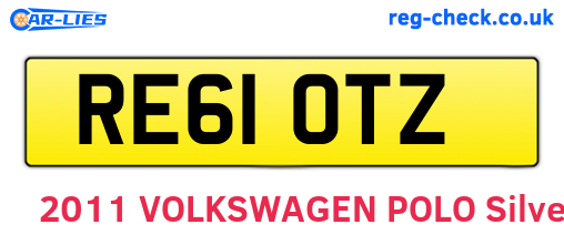 RE61OTZ are the vehicle registration plates.