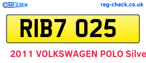RIB7025 are the vehicle registration plates.