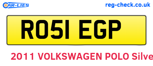 RO51EGP are the vehicle registration plates.