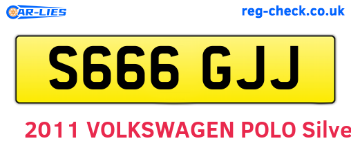 S666GJJ are the vehicle registration plates.