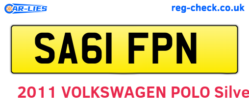 SA61FPN are the vehicle registration plates.