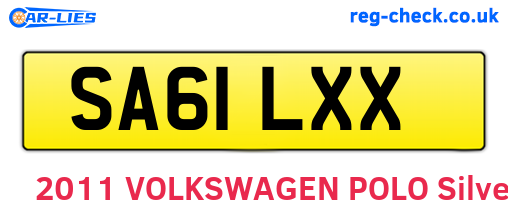 SA61LXX are the vehicle registration plates.