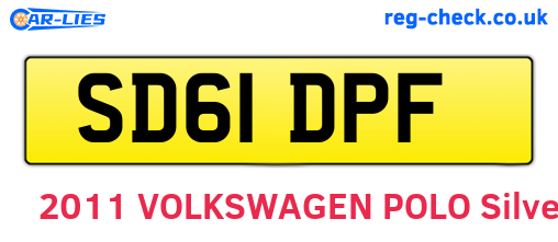 SD61DPF are the vehicle registration plates.