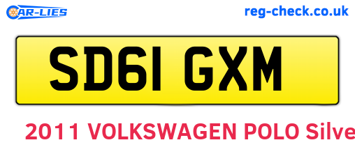 SD61GXM are the vehicle registration plates.