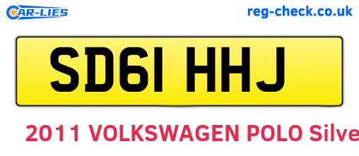 SD61HHJ are the vehicle registration plates.