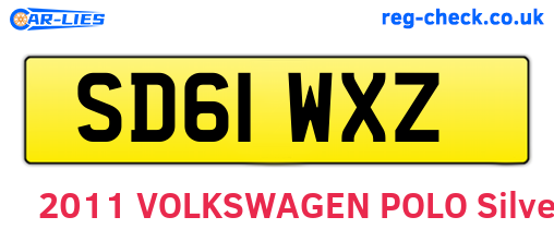 SD61WXZ are the vehicle registration plates.