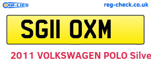 SG11OXM are the vehicle registration plates.