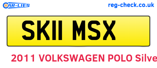 SK11MSX are the vehicle registration plates.