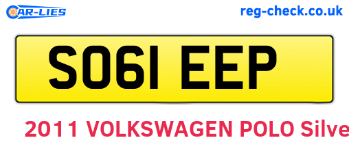 SO61EEP are the vehicle registration plates.