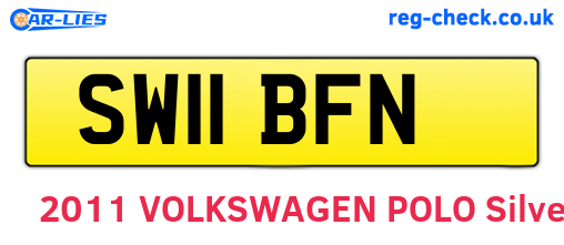 SW11BFN are the vehicle registration plates.