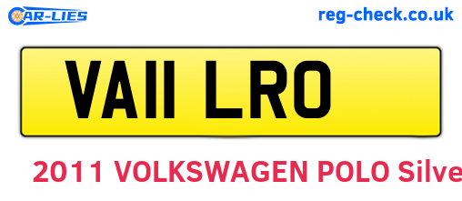 VA11LRO are the vehicle registration plates.