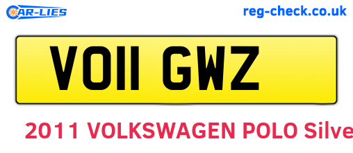 VO11GWZ are the vehicle registration plates.