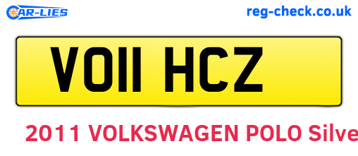 VO11HCZ are the vehicle registration plates.