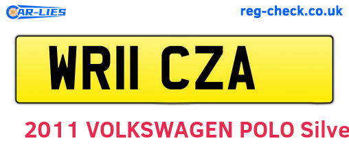 WR11CZA are the vehicle registration plates.
