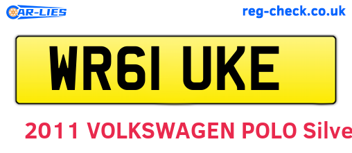 WR61UKE are the vehicle registration plates.