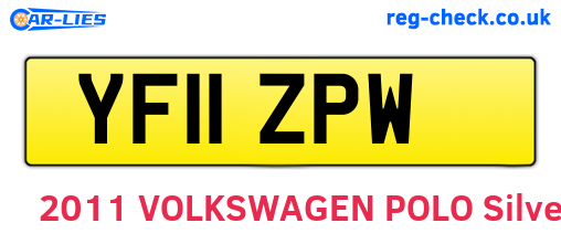 YF11ZPW are the vehicle registration plates.