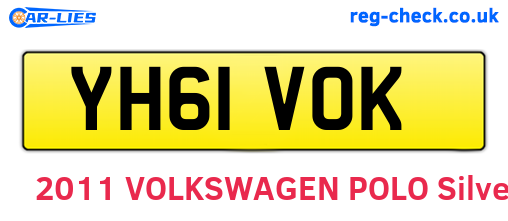 YH61VOK are the vehicle registration plates.