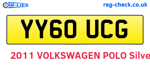 YY60UCG are the vehicle registration plates.