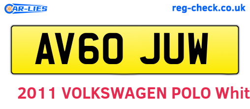 AV60JUW are the vehicle registration plates.