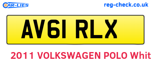 AV61RLX are the vehicle registration plates.