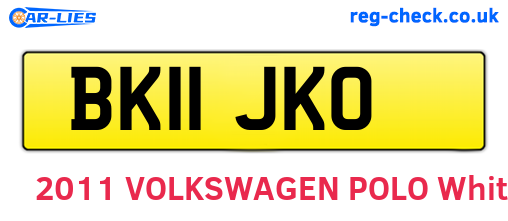 BK11JKO are the vehicle registration plates.