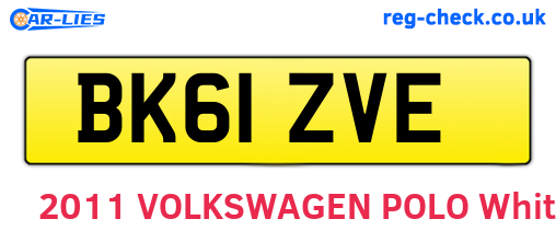BK61ZVE are the vehicle registration plates.