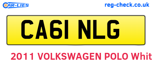CA61NLG are the vehicle registration plates.