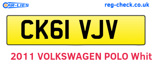 CK61VJV are the vehicle registration plates.