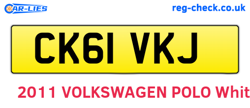 CK61VKJ are the vehicle registration plates.