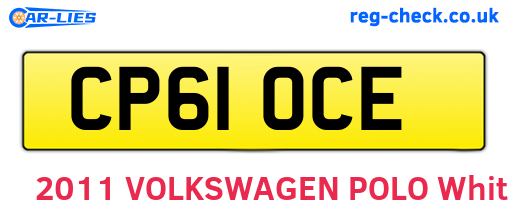 CP61OCE are the vehicle registration plates.