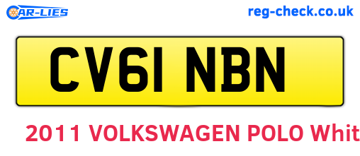 CV61NBN are the vehicle registration plates.